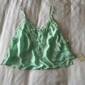 TAGS ON Free people Mint Green Lace Trim Camisole